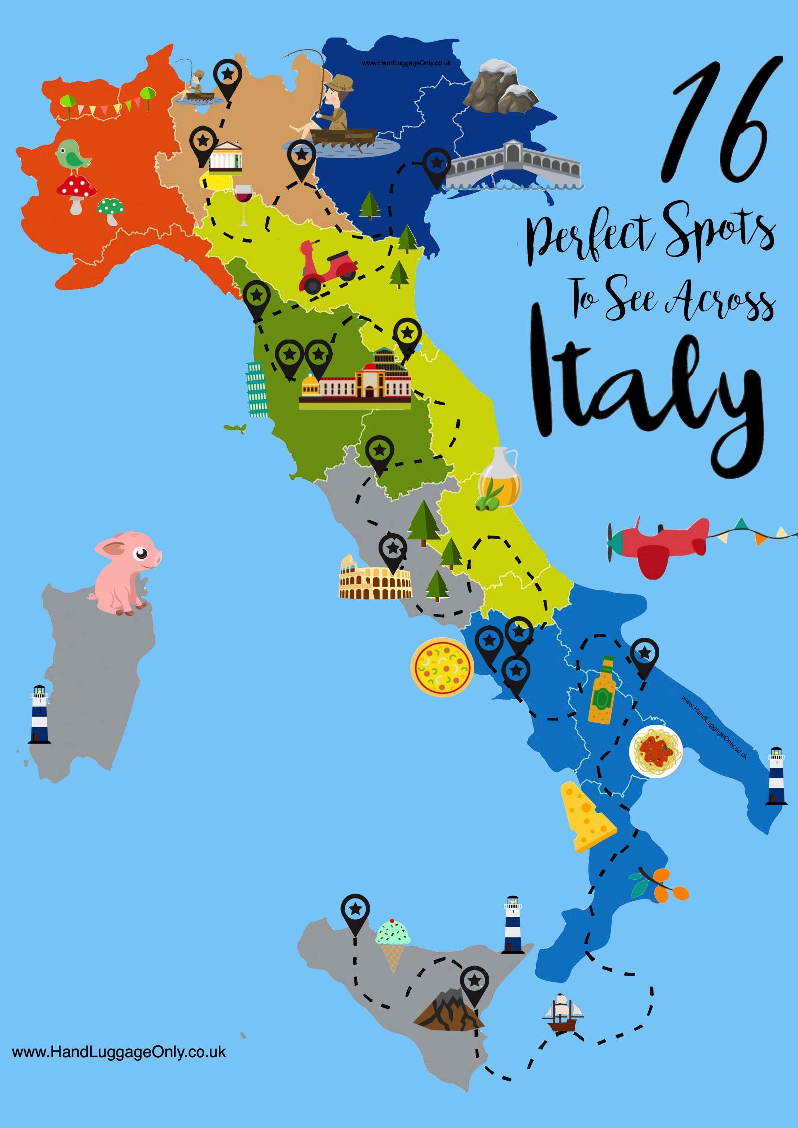 Mapa Turístico De Italia Atracciones Turísticas Y Monumentos De Italia