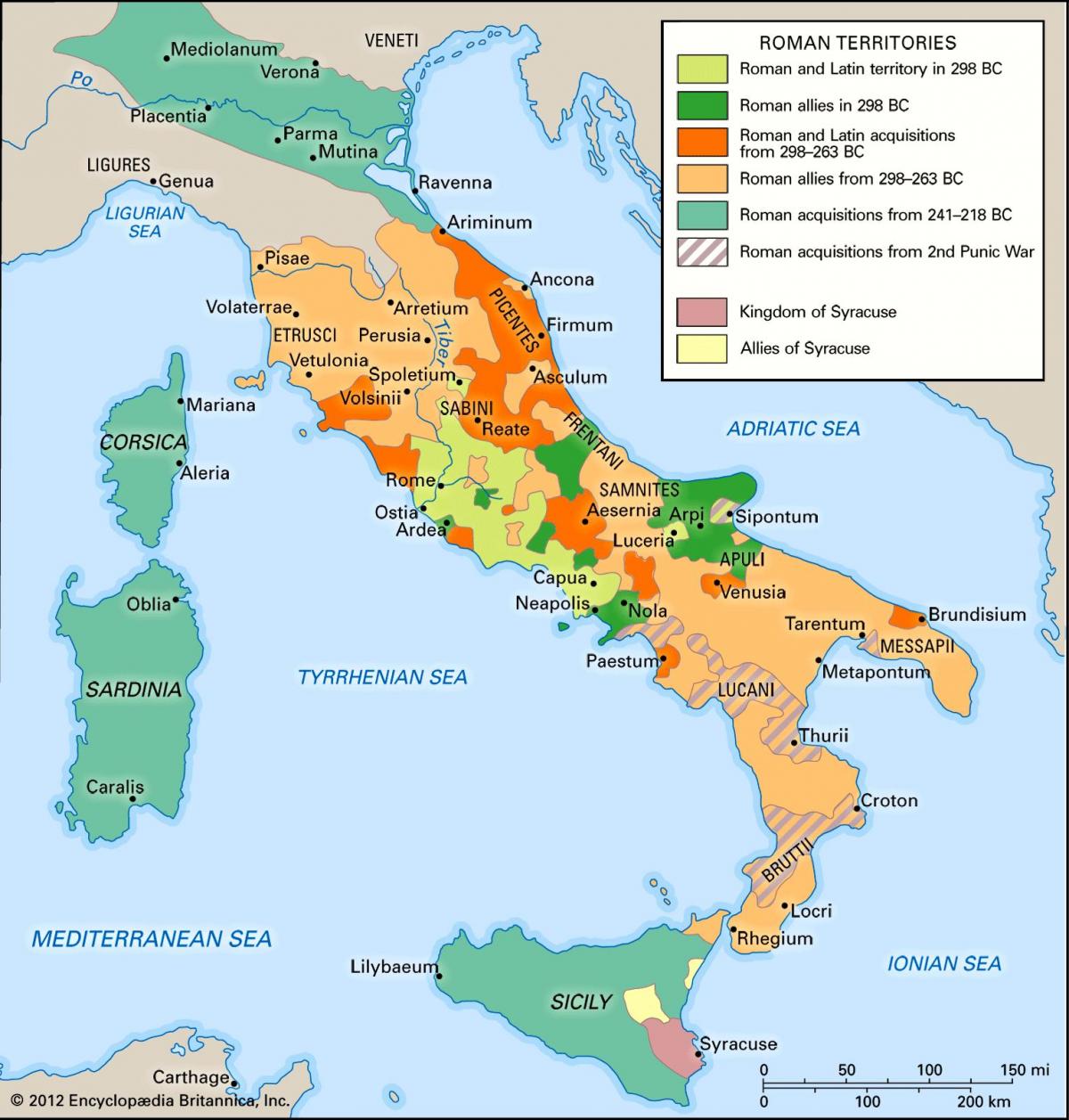 Mapa histórico de Italia