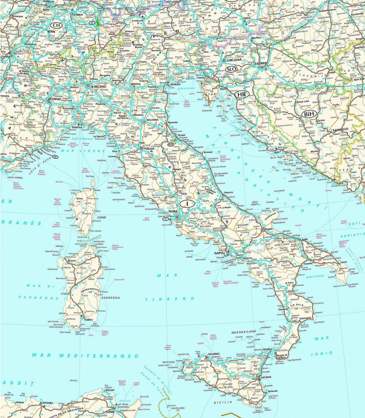 Mapa de conducción de Italia