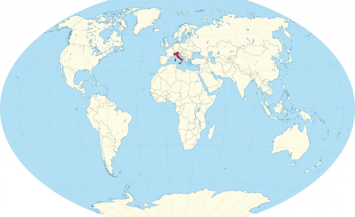 Ubicación de Italia en el mapa mundial