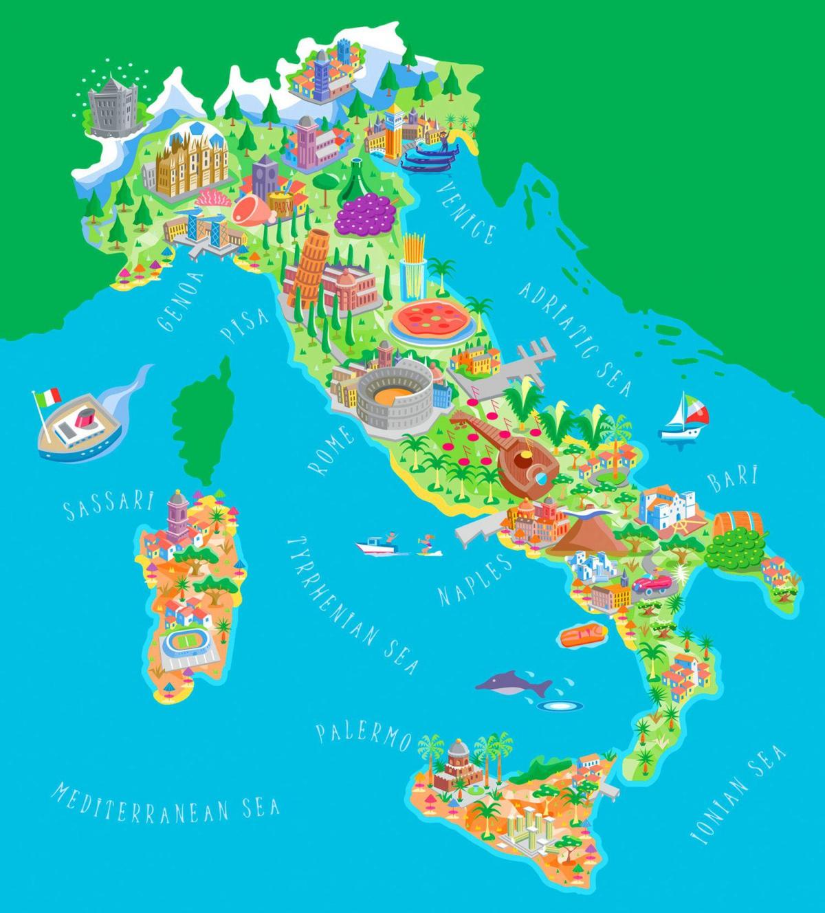 Mapa de las líneas de tren de Italia