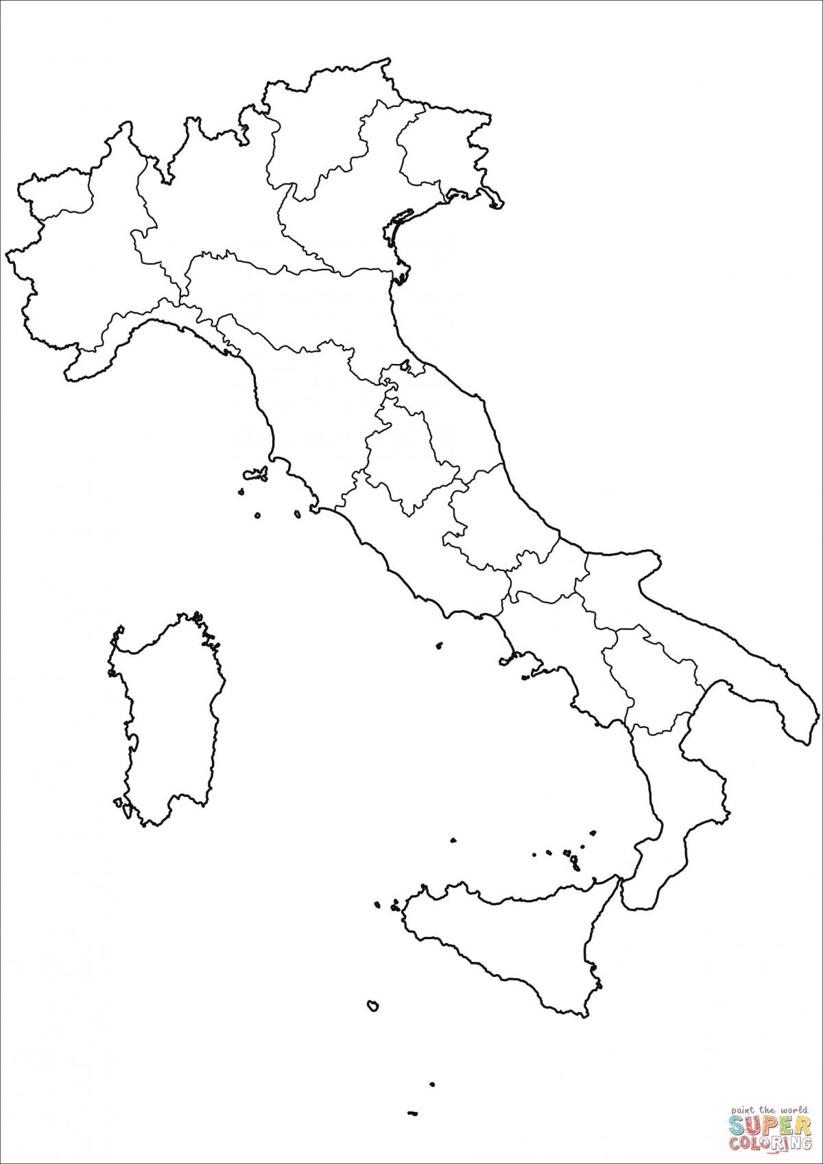 Mapa de Italia vacío